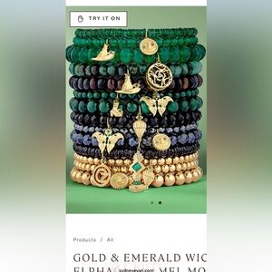 Sydney Evan Elphaba Moth Beaded Bracelet w emerald. Retail $950 sold out Wicked